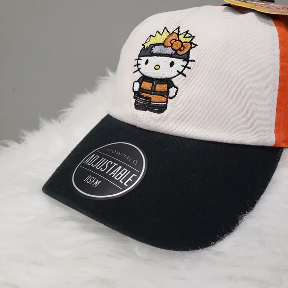 NEW Hello Kitty Naruto Shippuden Ball Cap Embroidered Hat Adjustable Strap Nerd - Picture 4 of 7